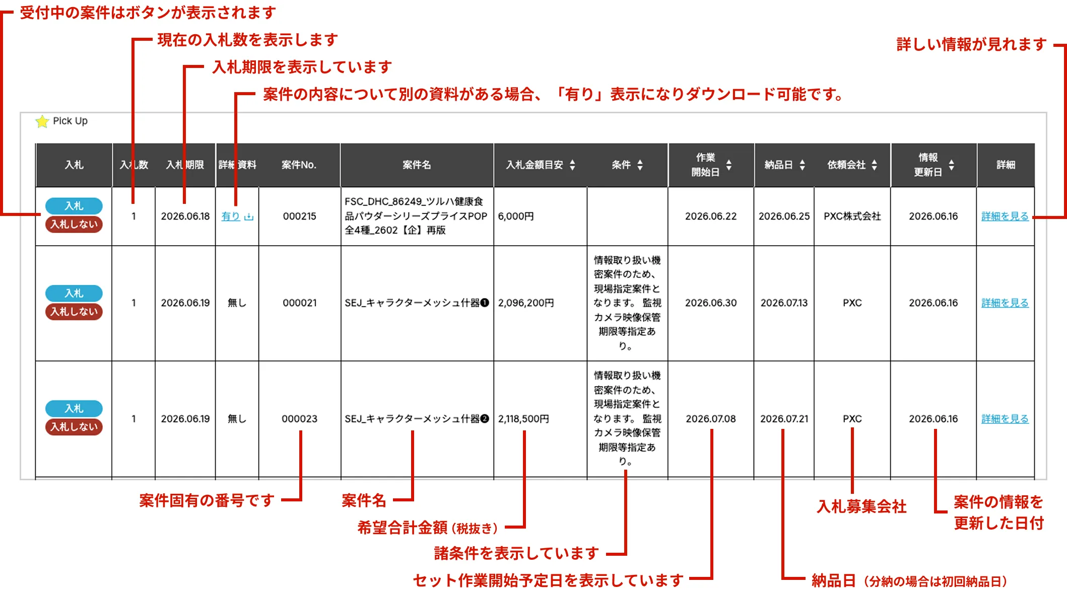 案件一覧画面