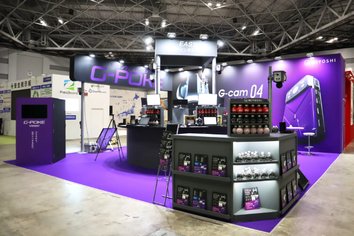 製品の存在感をアピールしたブース